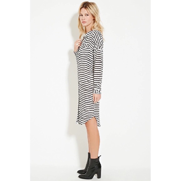 Forever 21 Striped Shirt Dress - Picture 2 of 4